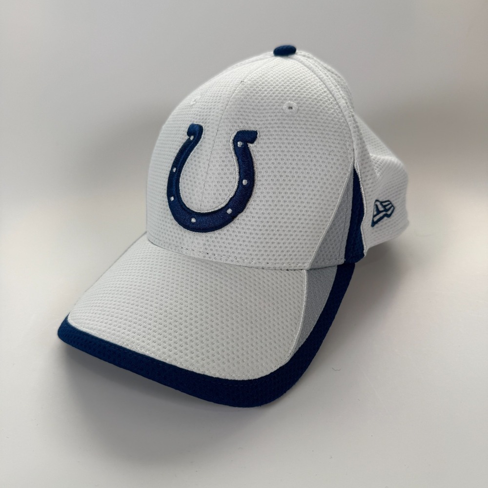 Indianapolis Colts Hat New Era 39THIRTY Fiited Stretch Cap Small/Medium White